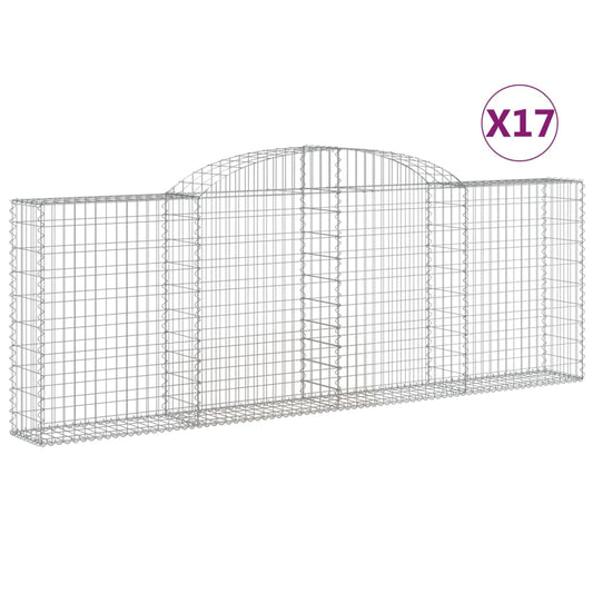 Arched Gabion Baskets 17 pcs 300x30x100/120 cm Galvanised Iron Arched Gabion Baskets 17 pcs 300x30x100/120 cm Galvanised Iron