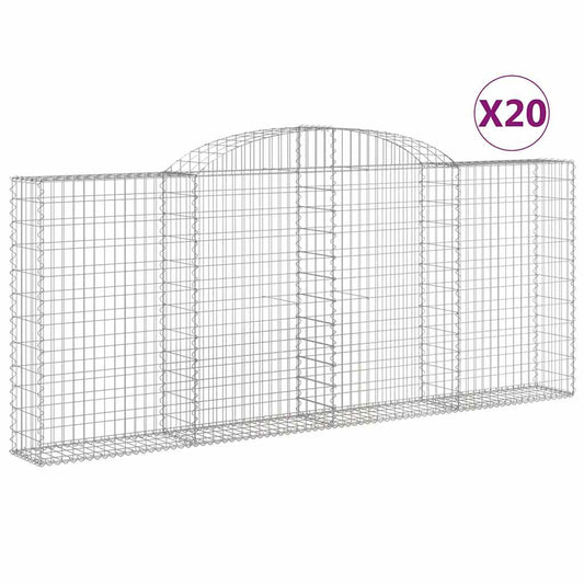Arched Gabion Baskets 20 pcs 300x30x120/140 cm Galvanised Iron Arched Gabion Baskets 20 pcs 300x30x120/140 cm Galvanised Iron