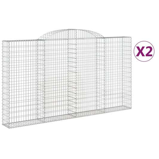 Arched Gabion Baskets 2 pcs 300x30x160/180 cm Galvanised Iron Arched Gabion Baskets 2 pcs 300x30x160/180 cm Galvanised Iron