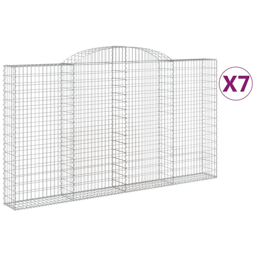 Arched Gabion Baskets 7 pcs 300x30x160/180 cm Galvanised Iron Arched Gabion Baskets 7 pcs 300x30x160/180 cm Galvanised Iron