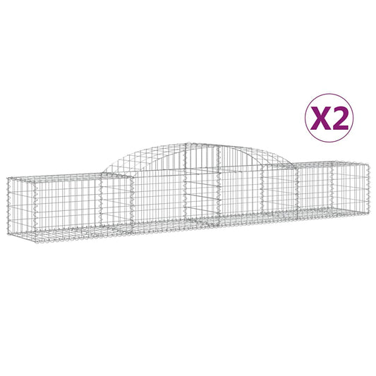 Arched Gabion Baskets 2 pcs 300x50x40/60 cm Galvanised Iron Arched Gabion Baskets 2 pcs 300x50x40/60 cm Galvanised Iron
