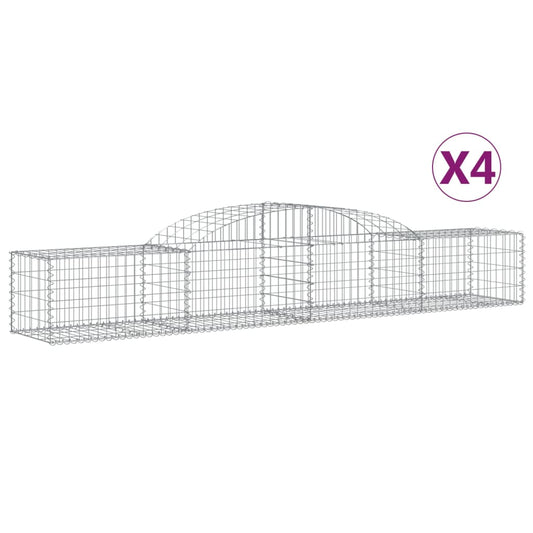Arched Gabion Baskets 4 pcs 300x50x40/60 cm Galvanised Iron Arched Gabion Baskets 4 pcs 300x50x40/60 cm Galvanised Iron