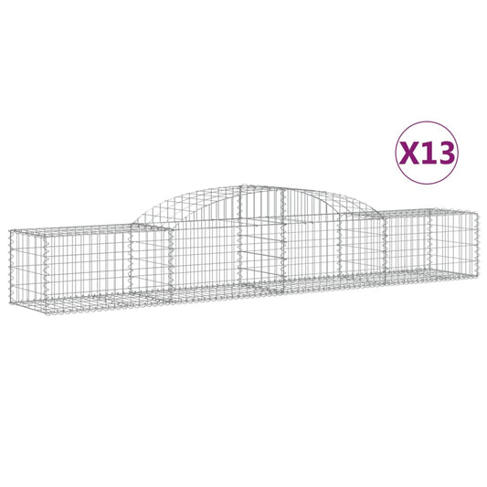 Arched Gabion Baskets 13 pcs 300x50x40/60 cm Galvanised Iron Arched Gabion Baskets 13 pcs 300x50x40/60 cm Galvanised Iron