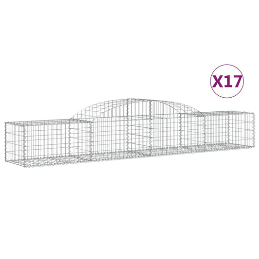 Arched Gabion Baskets 17 pcs 300x50x40/60 cm Galvanised Iron Arched Gabion Baskets 17 pcs 300x50x40/60 cm Galvanised Iron