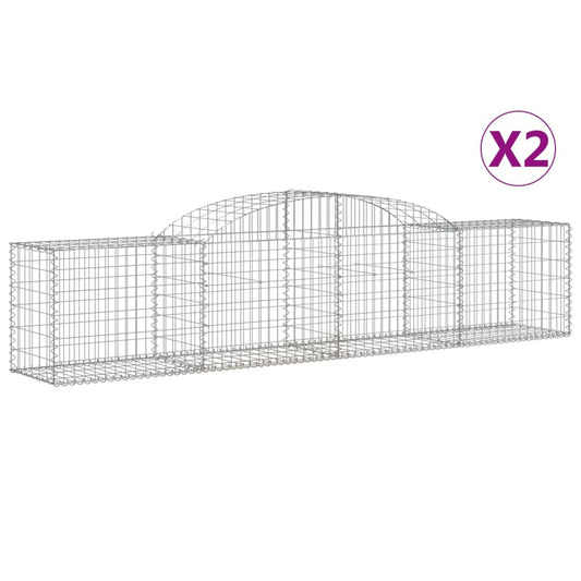 Arched Gabion Baskets 2 pcs 300x50x60/80 cm Galvanised Iron Arched Gabion Baskets 2 pcs 300x50x60/80 cm Galvanised Iron