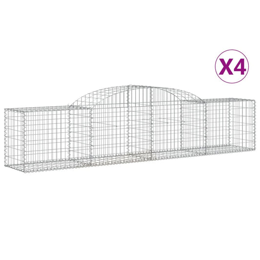 Arched Gabion Baskets 4 pcs 300x50x60/80 cm Galvanised Iron Arched Gabion Baskets 4 pcs 300x50x60/80 cm Galvanised Iron