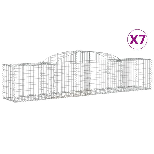 Arched Gabion Baskets 7 pcs 300x50x60/80 cm Galvanised Iron Arched Gabion Baskets 7 pcs 300x50x60/80 cm Galvanised Iron