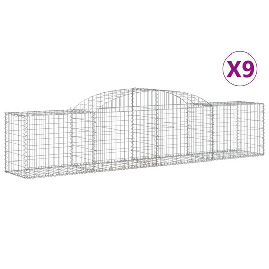 Arched Gabion Baskets 9 pcs 300x50x60/80 cm Galvanised Iron Arched Gabion Baskets 9 pcs 300x50x60/80 cm Galvanised Iron