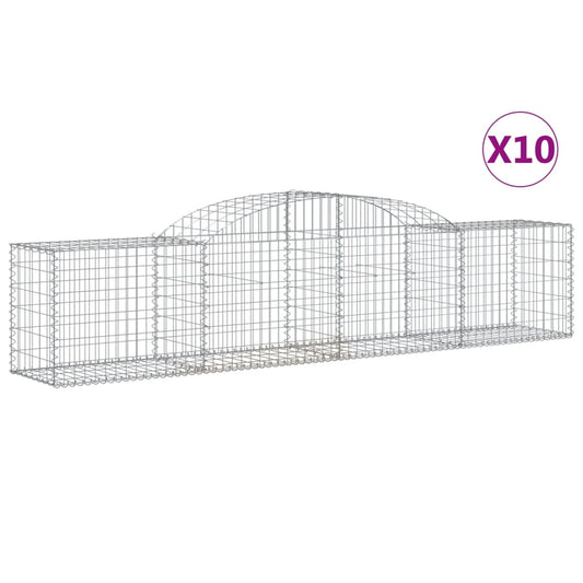 Arched Gabion Baskets 10 pcs 300x50x60/80 cm Galvanised Iron Arched Gabion Baskets 10 pcs 300x50x60/80 cm Galvanised Iron