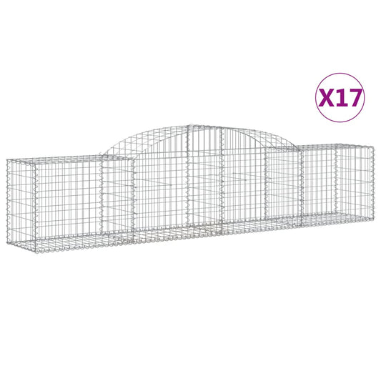 Arched Gabion Baskets 17 pcs 300x50x60/80 cm Galvanised Iron Arched Gabion Baskets 17 pcs 300x50x60/80 cm Galvanised Iron
