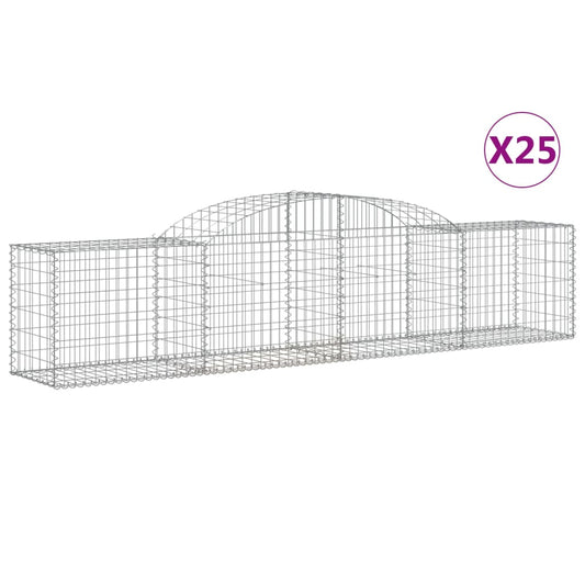 Arched Gabion Baskets 25 pcs 300x50x60/80 cm Galvanised Iron Arched Gabion Baskets 25 pcs 300x50x60/80 cm Galvanised Iron