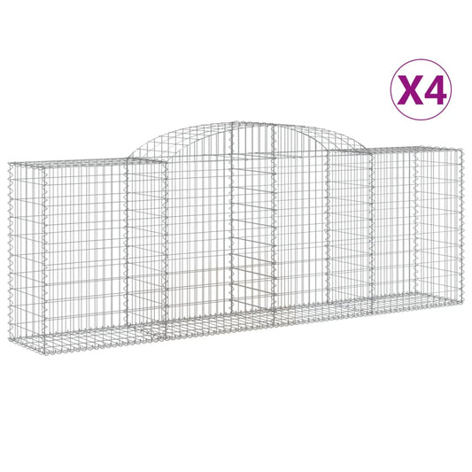 Arched Gabion Baskets 4 pcs 300x50x100/120 cm Galvanised Iron Arched Gabion Baskets 4 pcs 300x50x100/120 cm Galvanised Iron