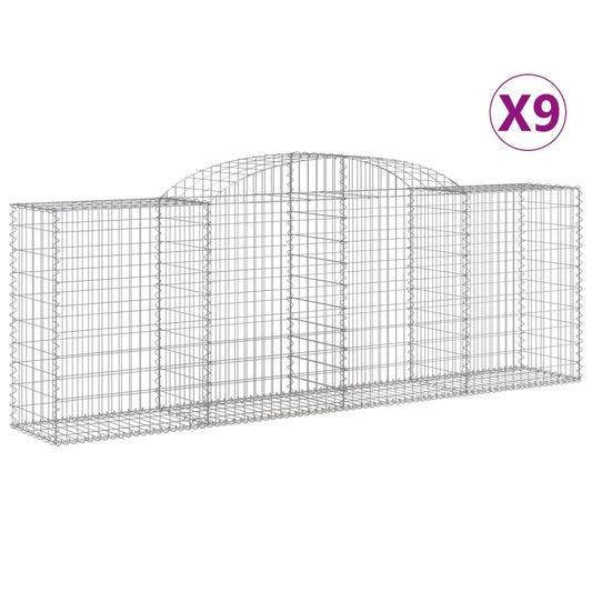 Arched Gabion Baskets 9 pcs 300x50x100/120 cm Galvanised Iron Arched Gabion Baskets 9 pcs 300x50x100/120 cm Galvanised Iron