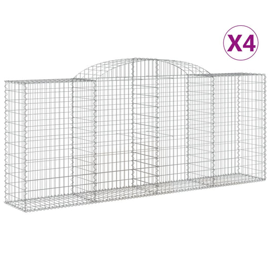 Arched Gabion Baskets 4 pcs 300x50x120/140 cm Galvanised Iron Arched Gabion Baskets 4 pcs 300x50x120/140 cm Galvanised Iron