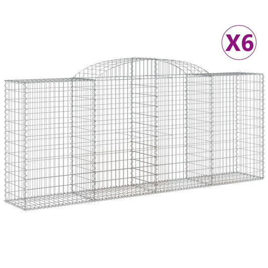 Arched Gabion Baskets 6 pcs 300x50x120/140 cm Galvanised Iron Arched Gabion Baskets 6 pcs 300x50x120/140 cm Galvanised Iron