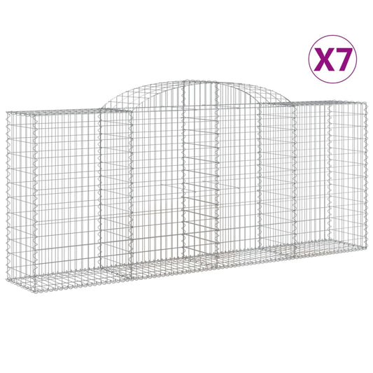 Arched Gabion Baskets 7 pcs 300x50x120/140 cm Galvanised Iron Arched Gabion Baskets 7 pcs 300x50x120/140 cm Galvanised Iron
