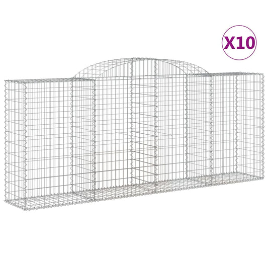 Arched Gabion Baskets 10 pcs 300x50x120/140 cm Galvanised Iron Arched Gabion Baskets 10 pcs 300x50x120/140 cm Galvanised Iron