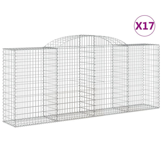 Arched Gabion Baskets 17 pcs 300x50x120/140 cm Galvanised Iron Arched Gabion Baskets 17 pcs 300x50x120/140 cm Galvanised Iron