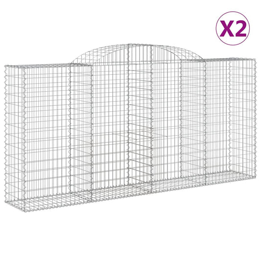 Arched Gabion Baskets 2 pcs 300x50x140/160 cm Galvanised Iron Arched Gabion Baskets 2 pcs 300x50x140/160 cm Galvanised Iron