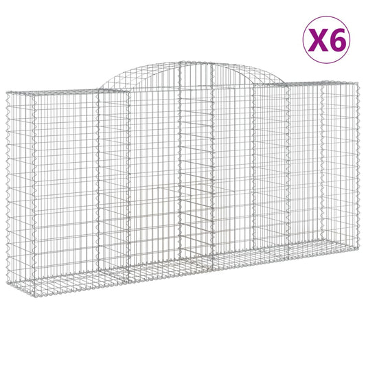 Arched Gabion Baskets 6 pcs 300x50x140/160 cm Galvanised Iron Arched Gabion Baskets 6 pcs 300x50x140/160 cm Galvanised Iron