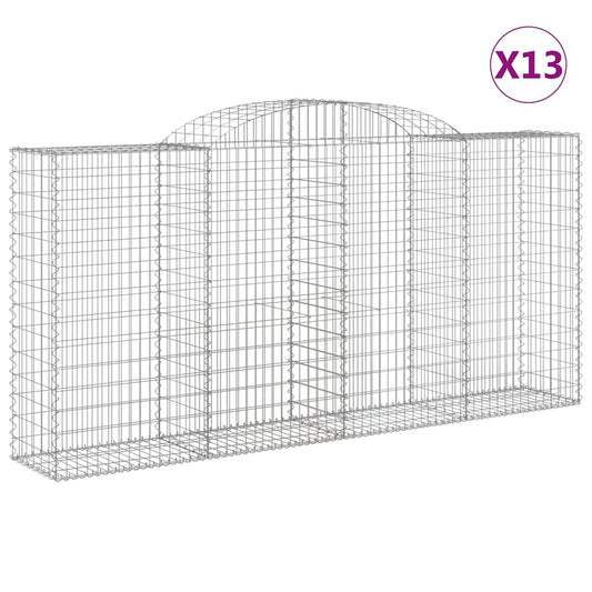 Arched Gabion Baskets 13 pcs 300x50x140/160 cm Galvanised Iron Arched Gabion Baskets 13 pcs 300x50x140/160 cm Galvanised Iron