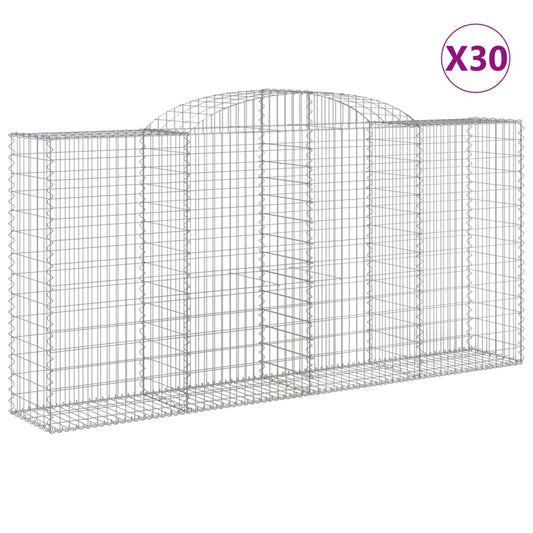 Arched Gabion Baskets 30 pcs 300x50x140/160 cm Galvanised Iron Arched Gabion Baskets 30 pcs 300x50x140/160 cm Galvanised Iron