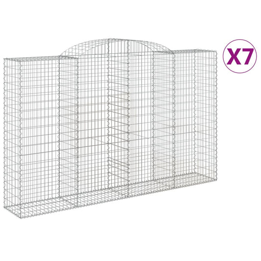 Arched Gabion Baskets 7 pcs 300x50x180/200 cm Galvanised Iron Arched Gabion Baskets 7 pcs 300x50x180/200 cm Galvanised Iron