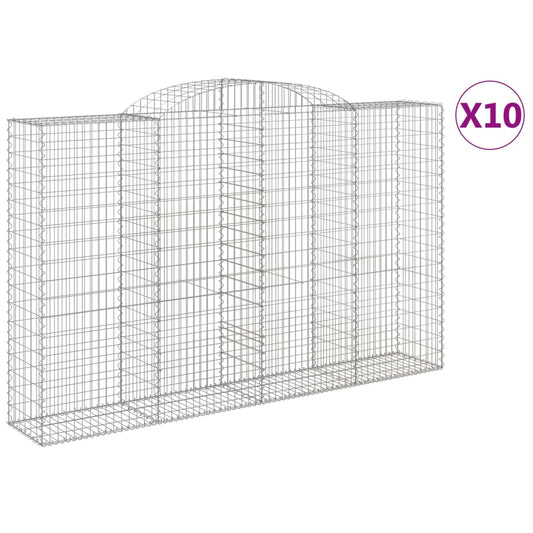 Arched Gabion Baskets 10 pcs 300x50x180/200 cm Galvanised Iron Arched Gabion Baskets 10 pcs 300x50x180/200 cm Galvanised Iron