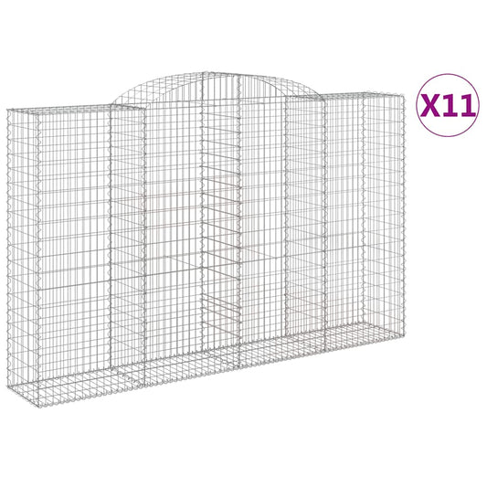 Arched Gabion Baskets 11 pcs 300x50x180/200 cm Galvanised Iron Arched Gabion Baskets 11 pcs 300x50x180/200 cm Galvanised Iron