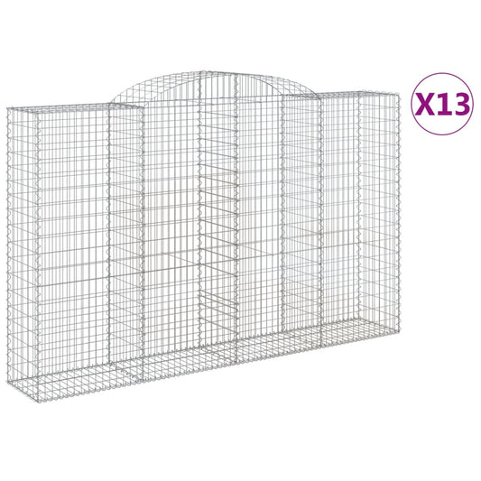 Arched Gabion Baskets 13 pcs 300x50x180/200 cm Galvanised Iron Arched Gabion Baskets 13 pcs 300x50x180/200 cm Galvanised Iron