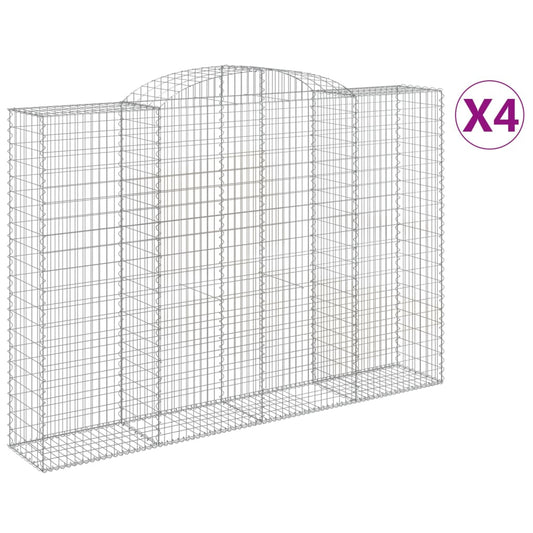 Arched Gabion Baskets 4 pcs 300x50x200/220 cm Galvanised Iron Arched Gabion Baskets 4 pcs 300x50x200/220 cm Galvanised Iron