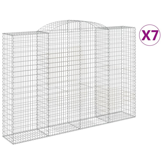 Arched Gabion Baskets 7 pcs 300x50x200/220 cm Galvanised Iron Arched Gabion Baskets 7 pcs 300x50x200/220 cm Galvanised Iron