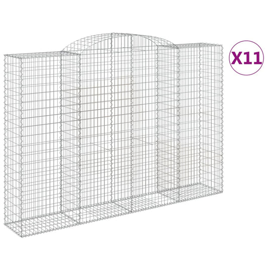 Arched Gabion Baskets 11 pcs 300x50x200/220 cm Galvanised Iron Arched Gabion Baskets 11 pcs 300x50x200/220 cm Galvanised Iron