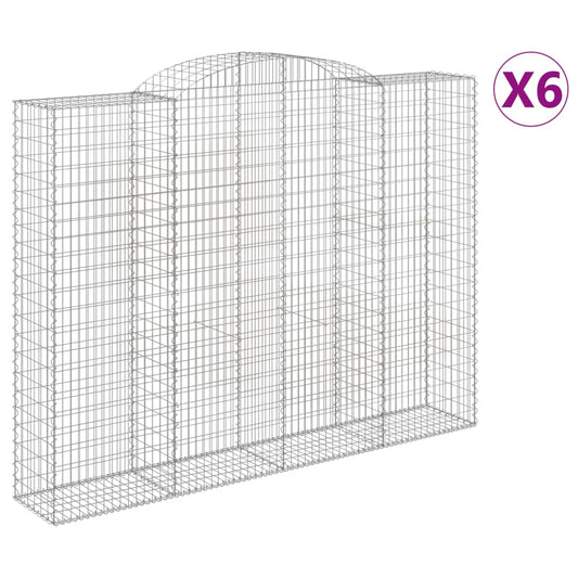 Arched Gabion Baskets 6 pcs 300x50x220/240 cm Galvanised Iron Arched Gabion Baskets 6 pcs 300x50x220/240 cm Galvanised Iron