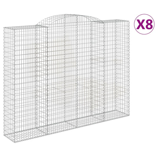 Arched Gabion Baskets 8 pcs 300x50x220/240 cm Galvanised Iron Arched Gabion Baskets 8 pcs 300x50x220/240 cm Galvanised Iron