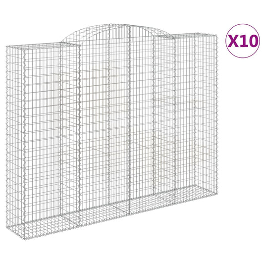 Arched Gabion Baskets 10 pcs 300x50x220/240 cm Galvanised Iron Arched Gabion Baskets 10 pcs 300x50x220/240 cm Galvanised Iron