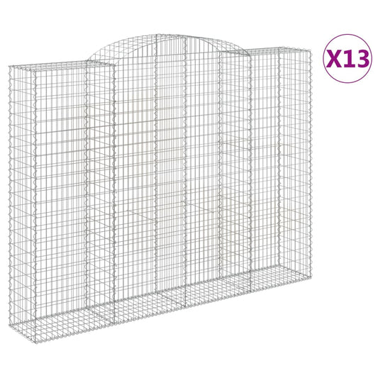Arched Gabion Baskets 13 pcs 300x50x220/240 cm Galvanised Iron Arched Gabion Baskets 13 pcs 300x50x220/240 cm Galvanised Iron