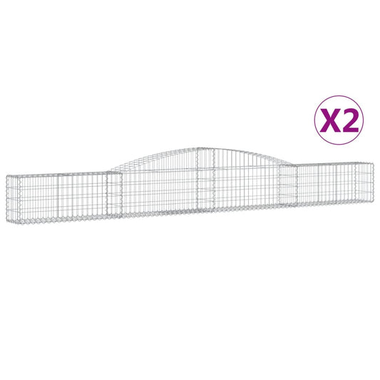 Arched Gabion Baskets 2 pcs 400x30x40/60 cm Galvanised Iron Arched Gabion Baskets 2 pcs 400x30x40/60 cm Galvanised Iron