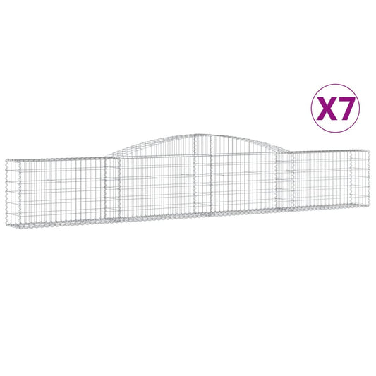 Arched Gabion Baskets 7 pcs 400x30x60/80 cm Galvanised Iron Arched Gabion Baskets 7 pcs 400x30x60/80 cm Galvanised Iron
