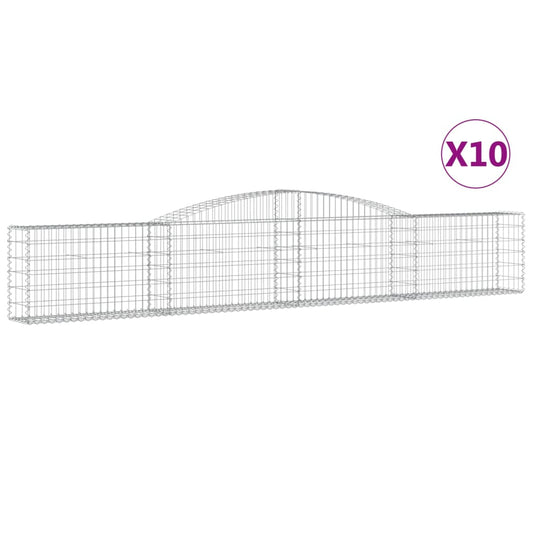 Arched Gabion Baskets 10 pcs 400x30x60/80 cm Galvanised Iron Arched Gabion Baskets 10 pcs 400x30x60/80 cm Galvanised Iron