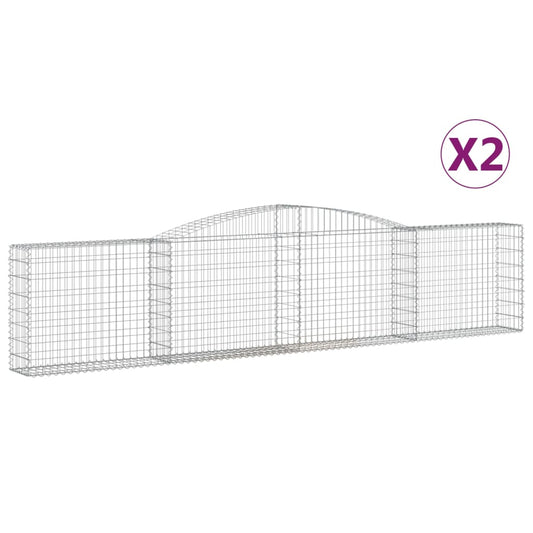 Arched Gabion Baskets 2 pcs 400x30x80/100 cm Galvanised Iron Arched Gabion Baskets 2 pcs 400x30x80/100 cm Galvanised Iron