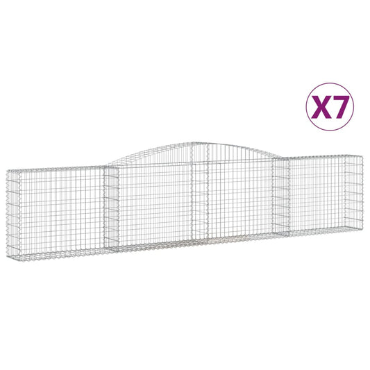 Arched Gabion Baskets 7 pcs 400x30x80/100 cm Galvanised Iron Arched Gabion Baskets 7 pcs 400x30x80/100 cm Galvanised Iron
