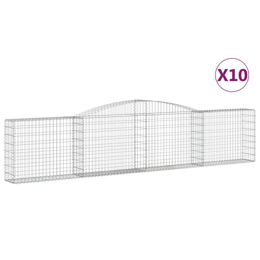 Arched Gabion Baskets 10 pcs 400x30x80/100 cm Galvanised Iron Arched Gabion Baskets 10 pcs 400x30x80/100 cm Galvanised Iron