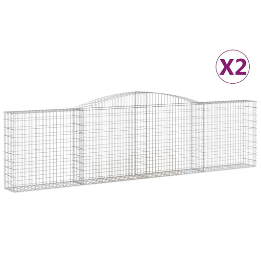 Arched Gabion Baskets 2 pcs 400x30x100/120 cm Galvanised Iron Arched Gabion Baskets 2 pcs 400x30x100/120 cm Galvanised Iron