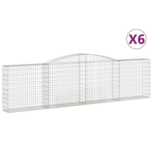 Arched Gabion Baskets 6 pcs 400x30x100/120 cm Galvanised Iron Arched Gabion Baskets 6 pcs 400x30x100/120 cm Galvanised Iron