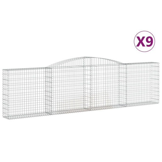 Arched Gabion Baskets 9 pcs 400x30x100/120 cm Galvanised Iron Arched Gabion Baskets 9 pcs 400x30x100/120 cm Galvanised Iron