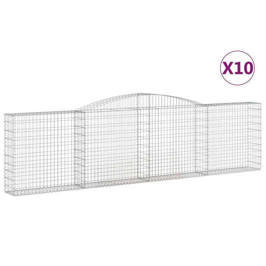Arched Gabion Baskets 10 pcs 400x30x100/120 cm Galvanised Iron Arched Gabion Baskets 10 pcs 400x30x100/120 cm Galvanised Iron