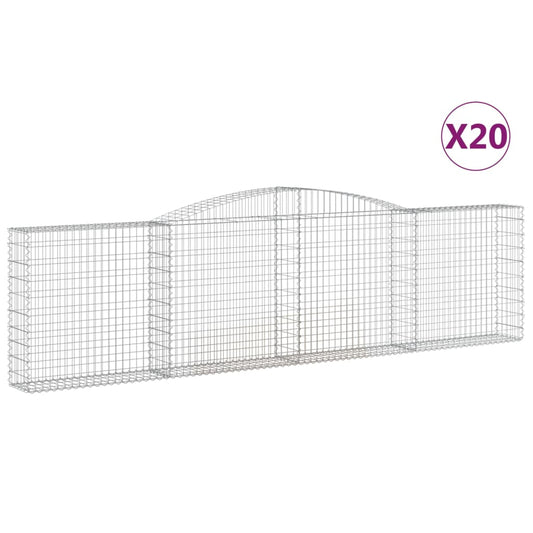 Arched Gabion Baskets 20 pcs 400x30x100/120 cm Galvanised Iron Arched Gabion Baskets 20 pcs 400x30x100/120 cm Galvanised Iron