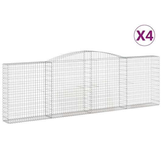 Arched Gabion Baskets 4 pcs 400x30x120/140 cm Galvanised Iron Arched Gabion Baskets 4 pcs 400x30x120/140 cm Galvanised Iron