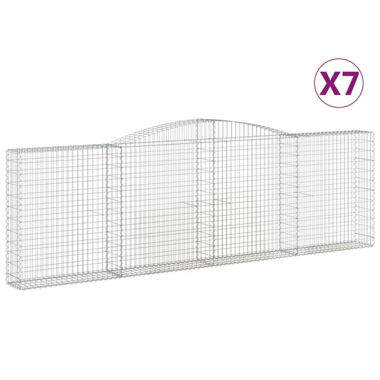 Arched Gabion Baskets 7 pcs 400x30x120/140 cm Galvanised Iron Arched Gabion Baskets 7 pcs 400x30x120/140 cm Galvanised Iron
